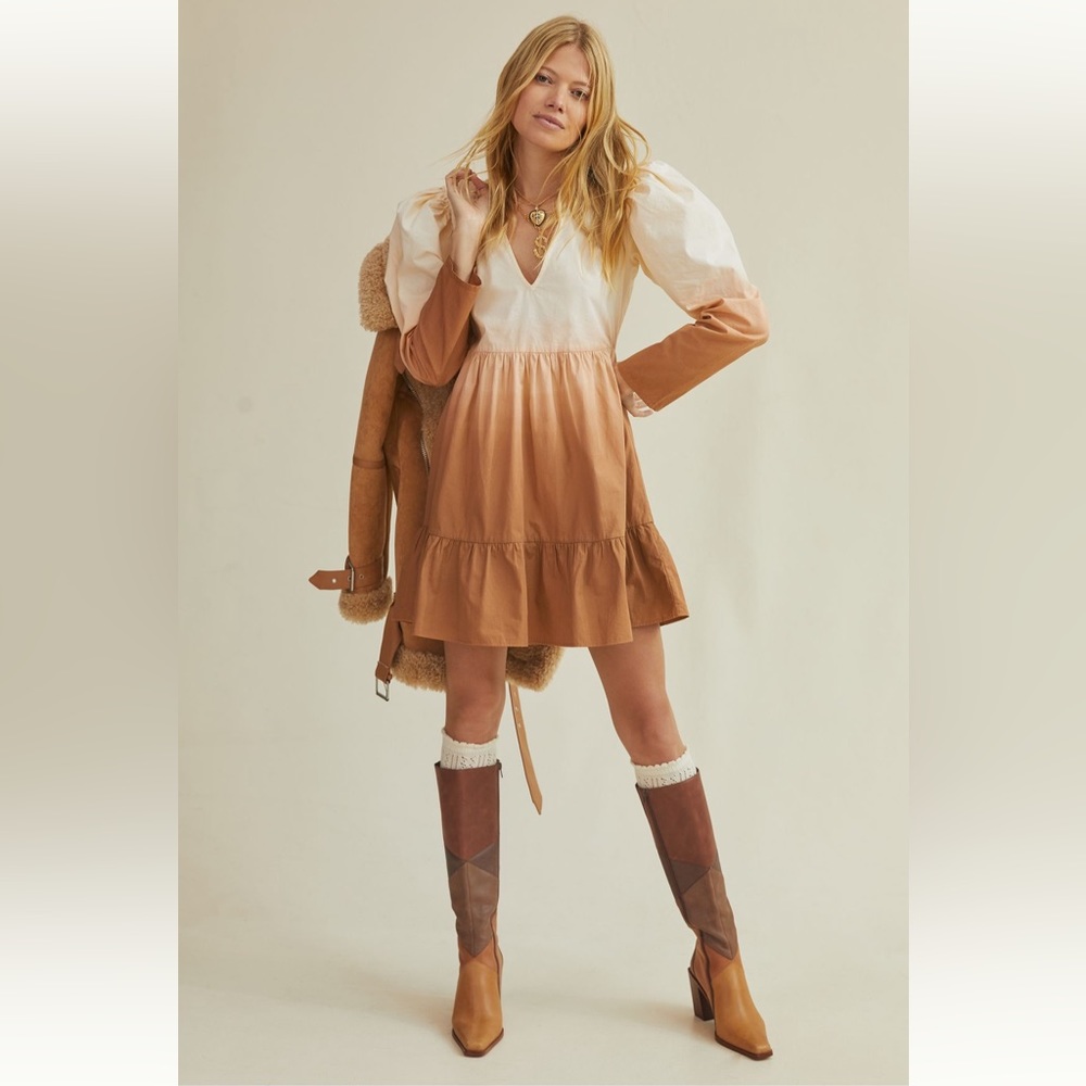 Stella Pardo x Anthropologie Dip Dyed Mini  dress, S